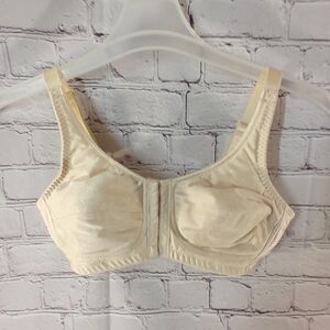 ABC Masectomy Bra Beige Bra Front Back Closure Wire Free Bra 38C
